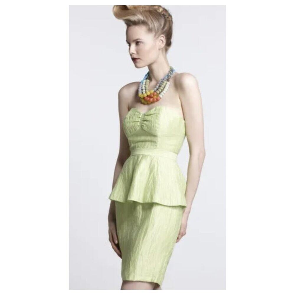 NWT Tracy Reese Women's Peplum Bustier Dress Jasmine Green Size 10